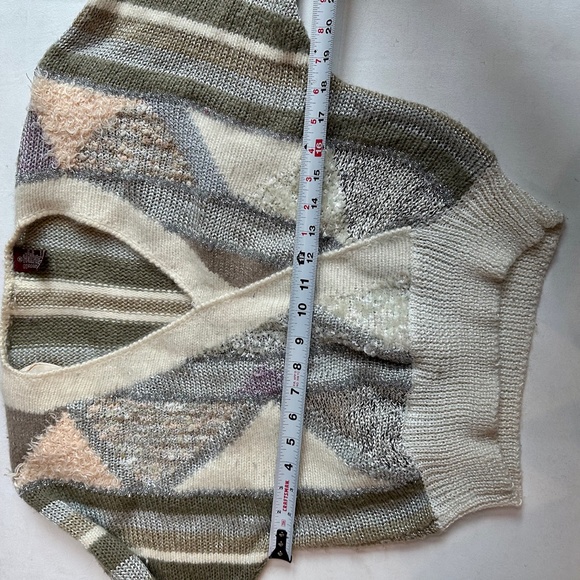 Vintage 80s Angora Blend Metallic Wrap Sweater - Picture 5 of 6